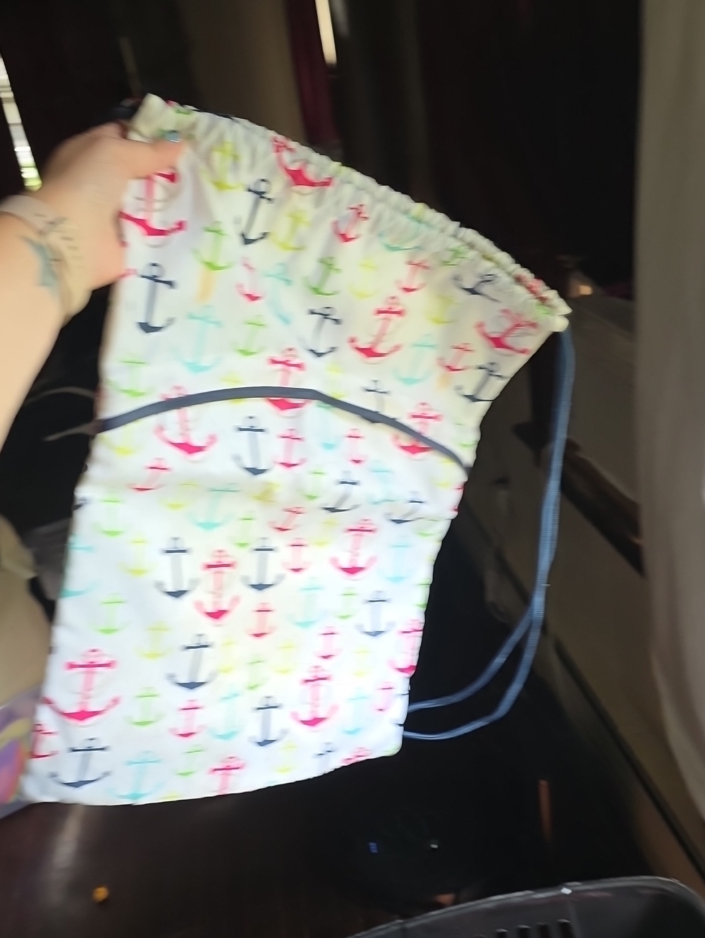 Thirty-One Anchor Print Drawstring Backpack